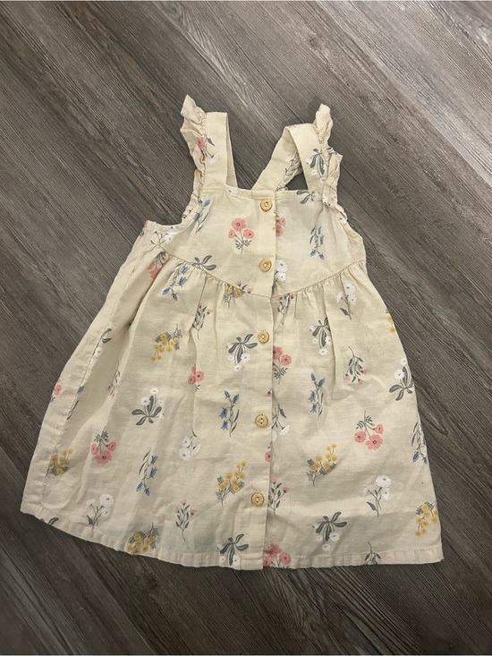 H&M Other - H&M Cream Floral Ruffle-Strap Dress with Pink, Yellow, Blue Blossoms